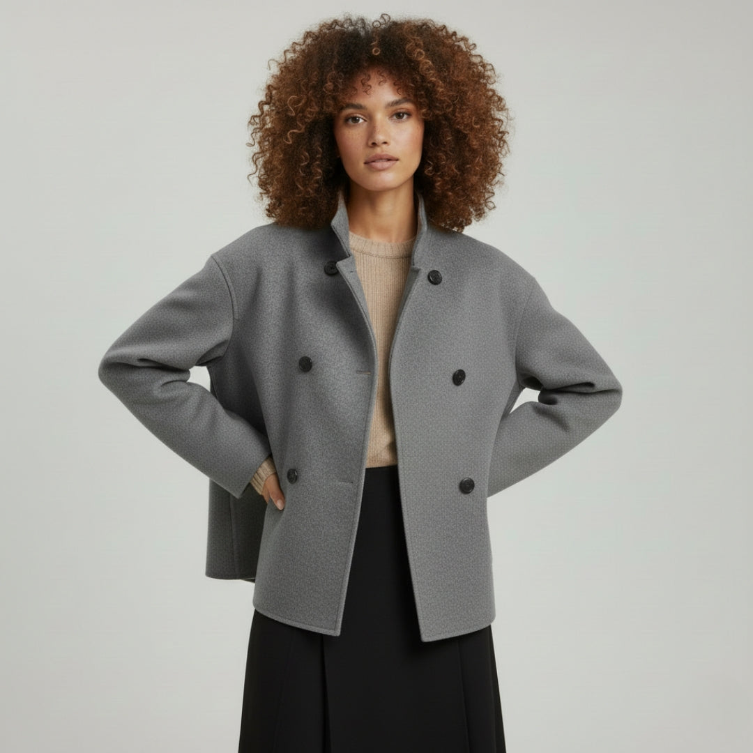 CHARLENE V-Neck Cotton Jacket