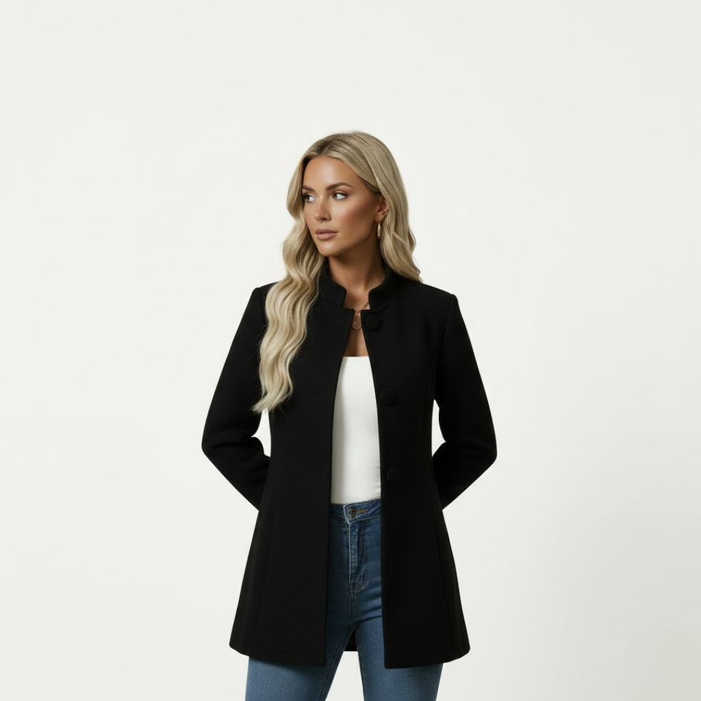 HALLIE Button-Down A-Line Coat