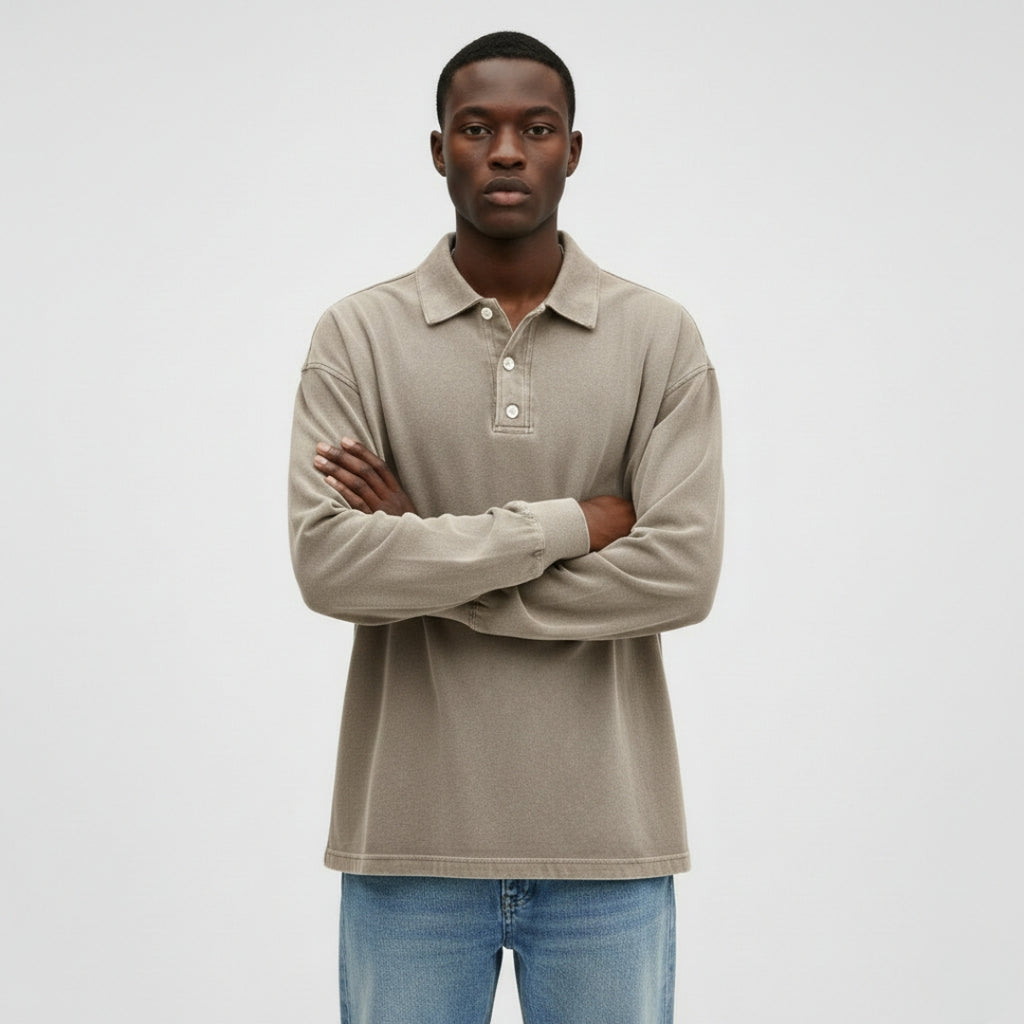 MAXIME Collared Polyester Sweatshirt