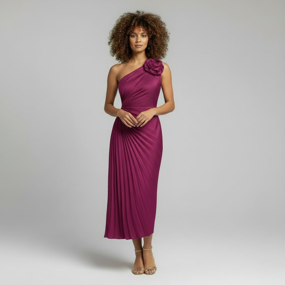 MANDY One Shoulder Midi Dress