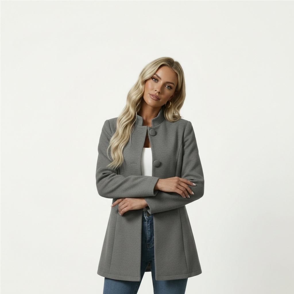 HALLIE Button-Down A-Line Coat
