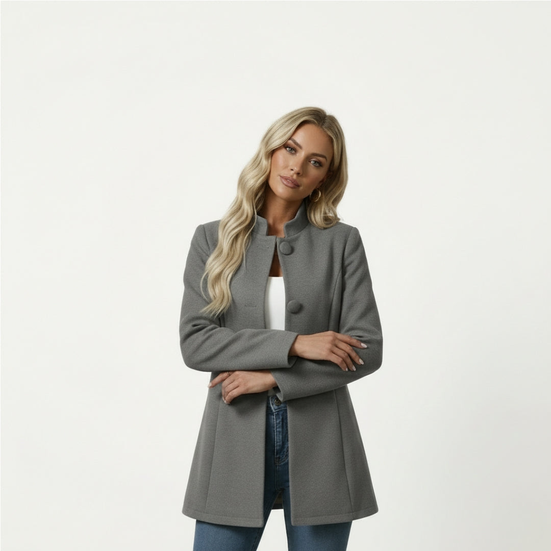 HALLIE Button-Down A-Line Coat