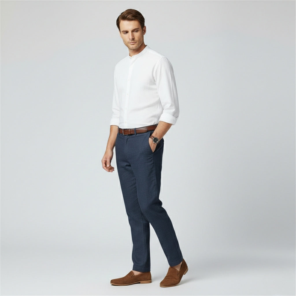 OLIVER Cotton Linen Ankle Pants