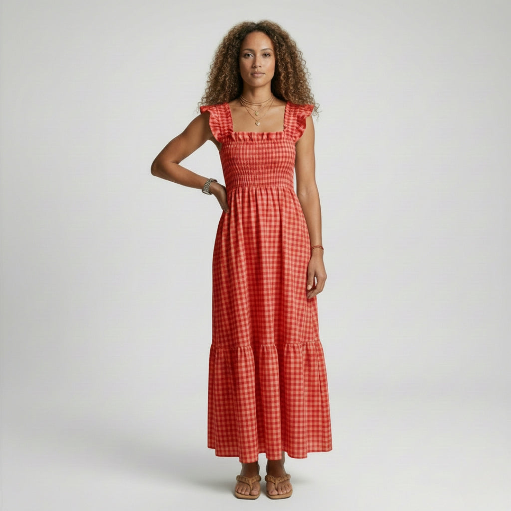 CHRISTINE Plaid Camisole Maxi