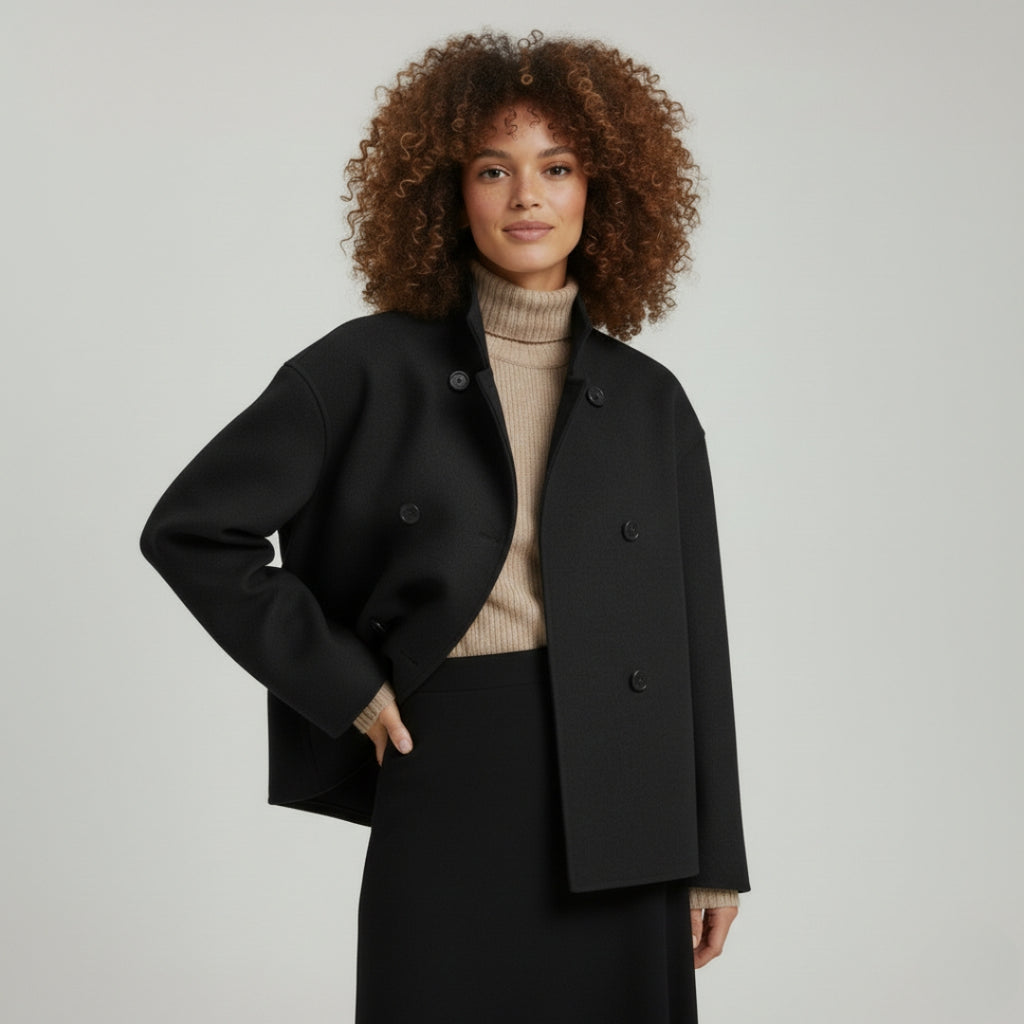 CHARLENE V-Neck Cotton Jacket