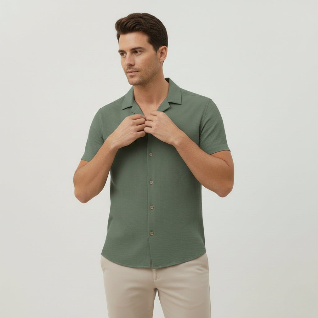 MATEO Casual Short Sleeve Button-Up Shirt