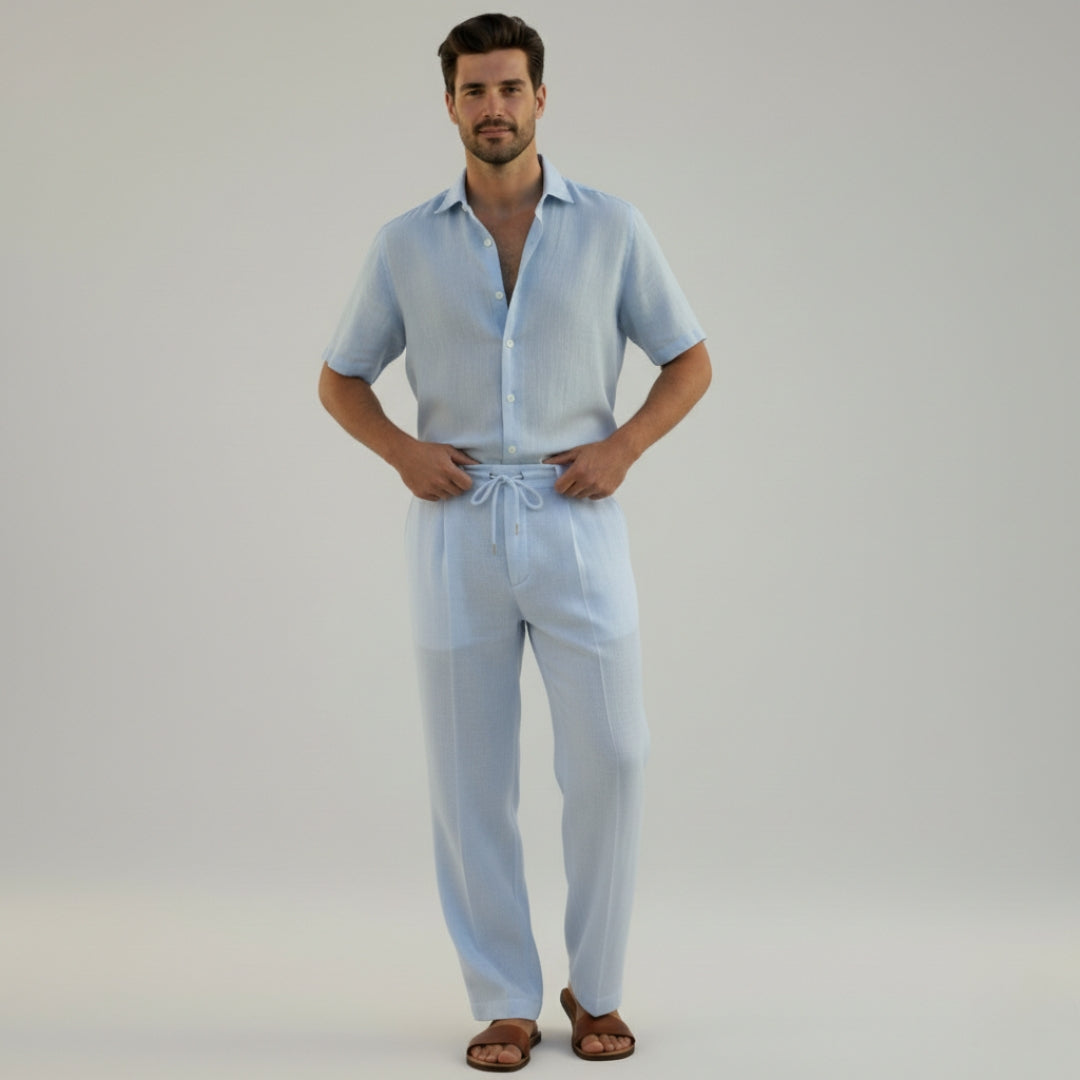 JONAS Drawstring Cotton Linen Trousers