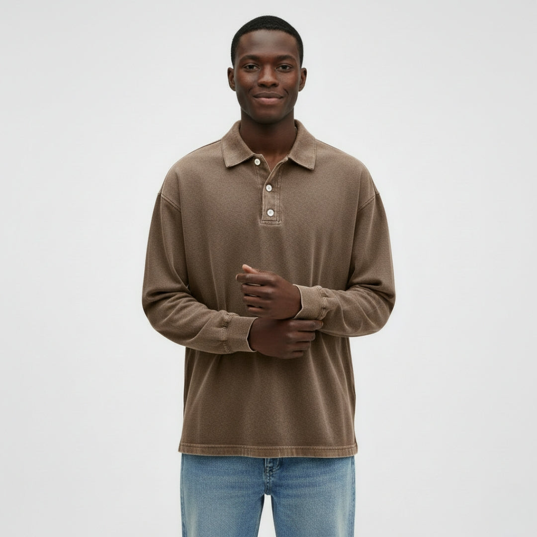 MAXIME Collared Polyester Sweatshirt