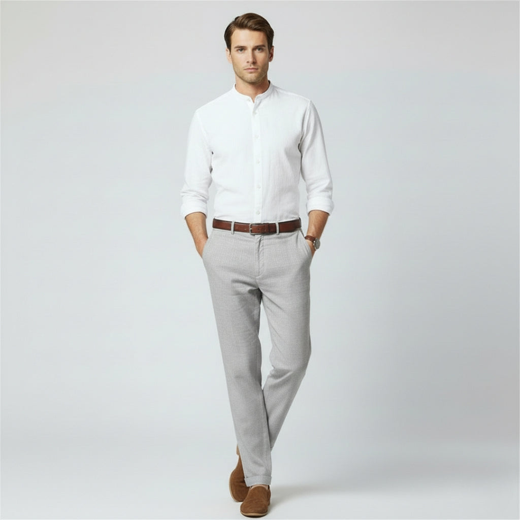 OLIVER Cotton Linen Ankle Pants