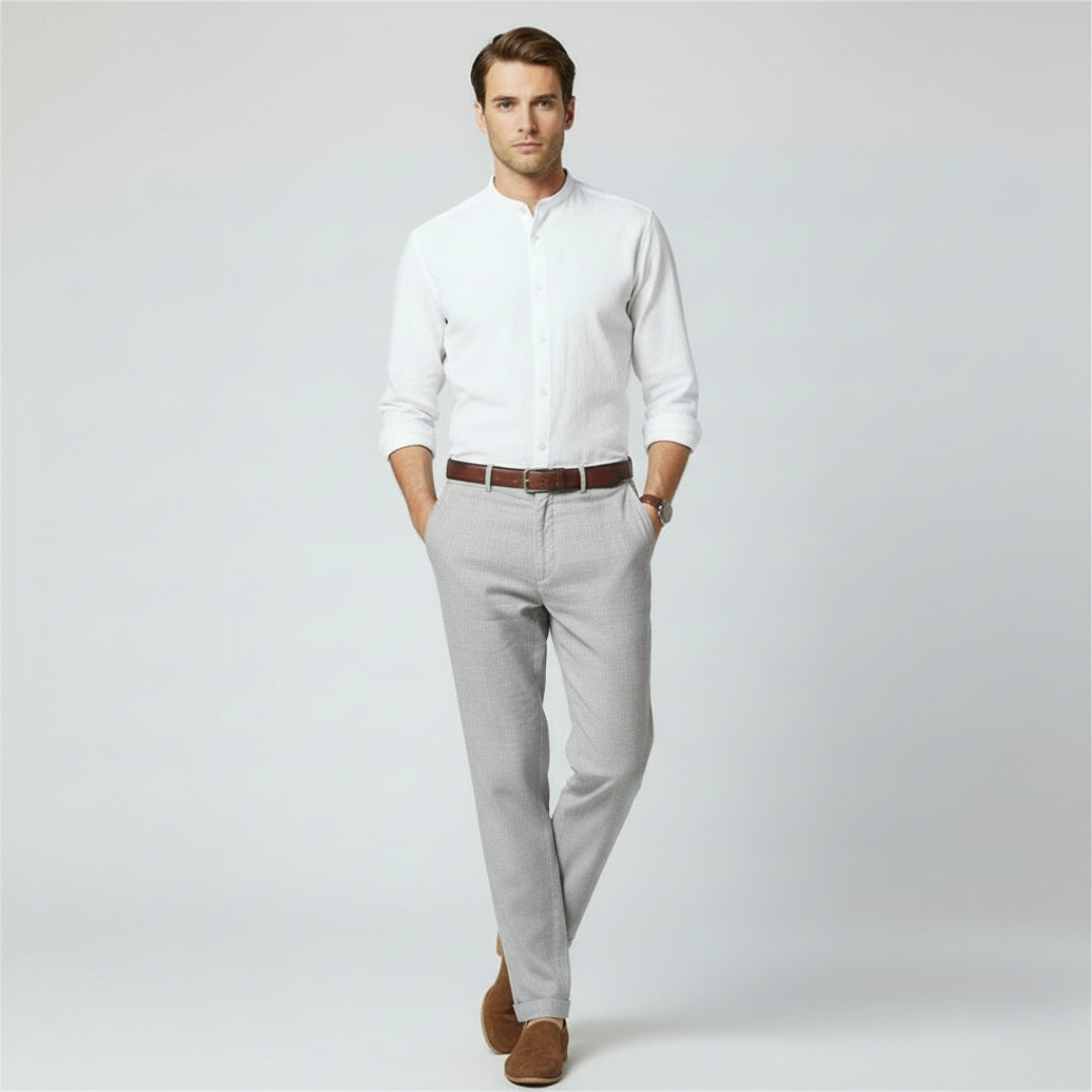 OLIVER Cotton Linen Ankle Pants