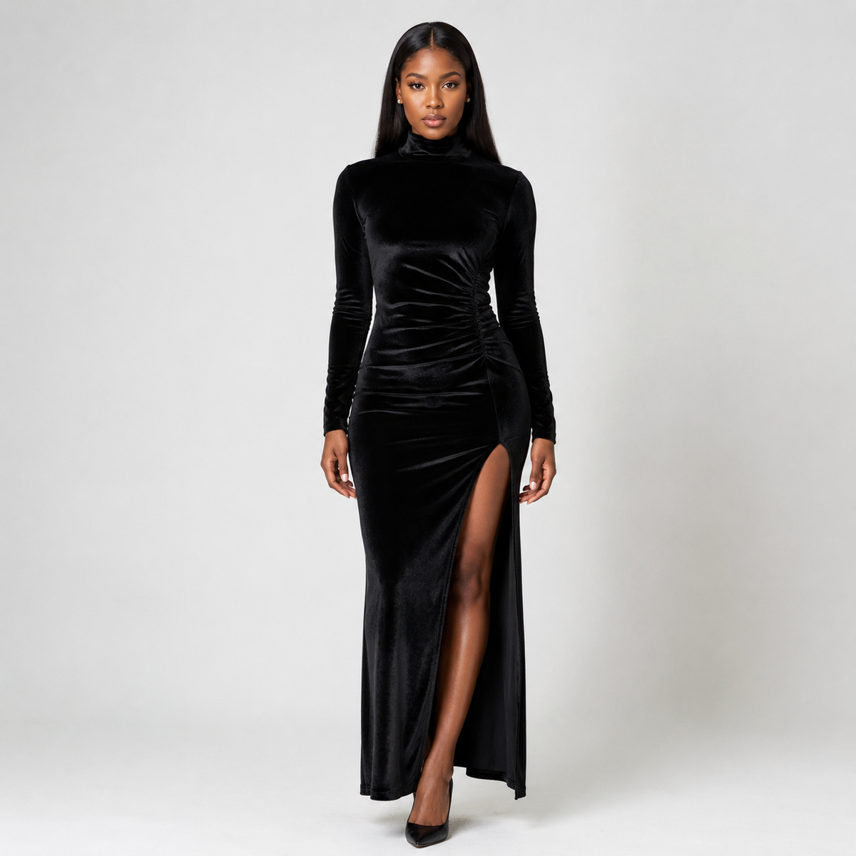 ADELINA Cutout Structured Midi Dress