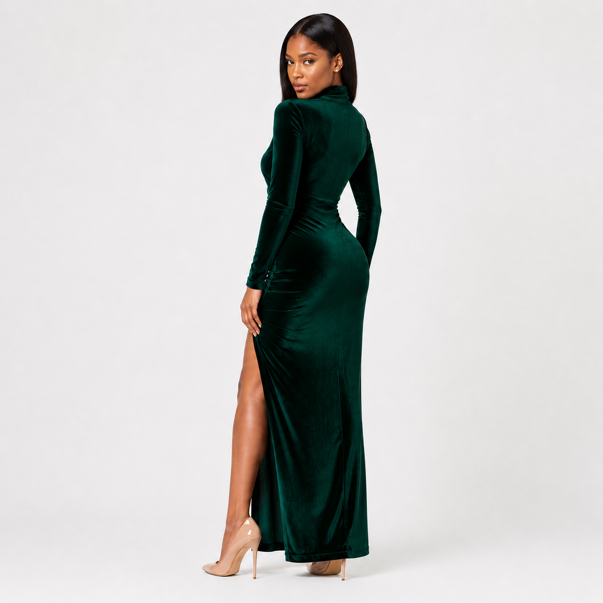 ADELINA Cutout Structured Midi Dress