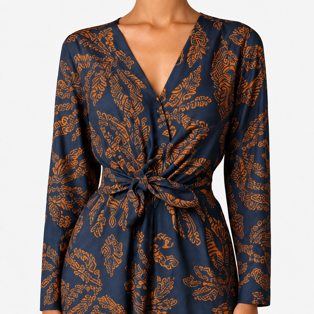 ADELINA Floral Elastic-Waist Maxi Dress