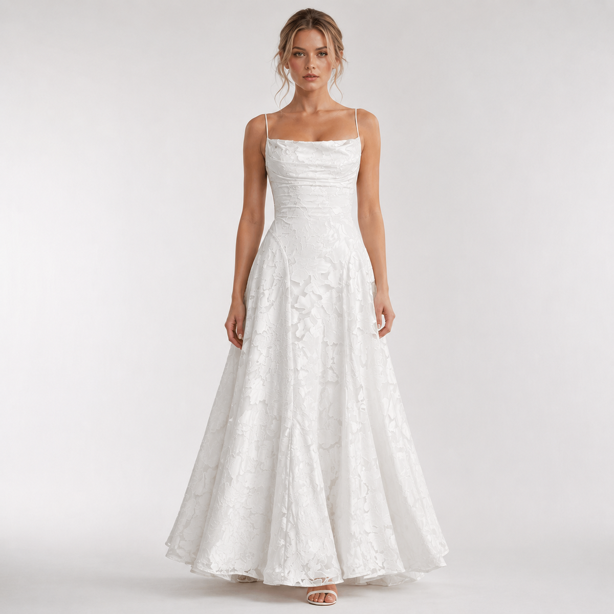 AMARA Backless Embroidered Maxi Dress