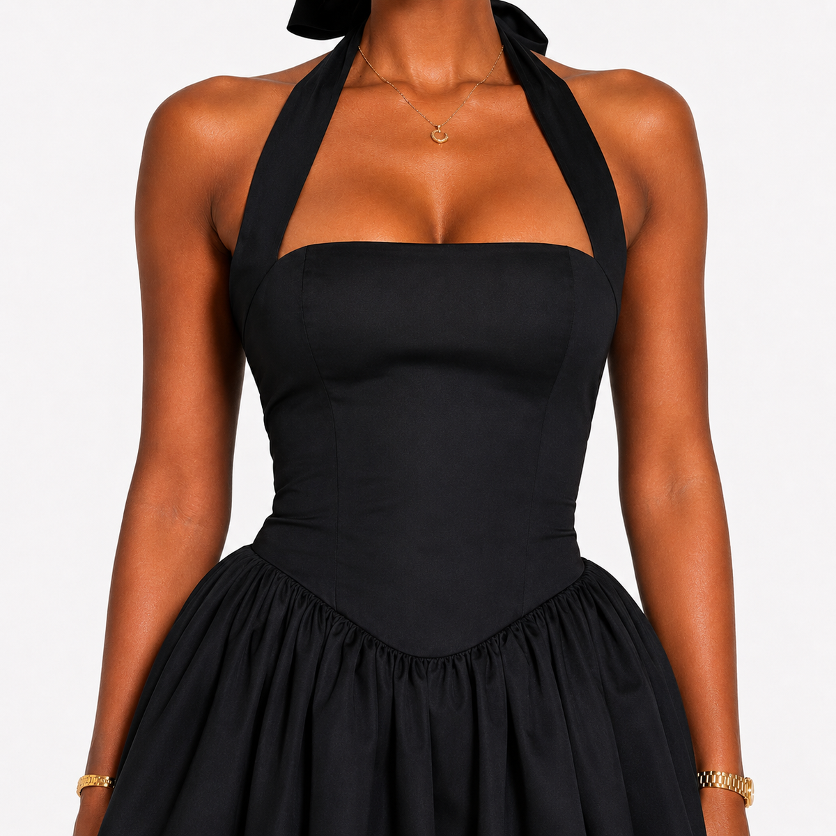 AMARIS Pleated Corset Mini Dress