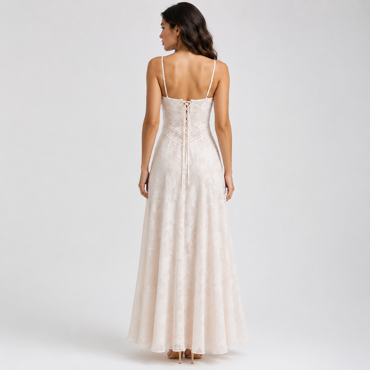 ANASTASIA Split-Neck Silky-Soft Maxi Dress