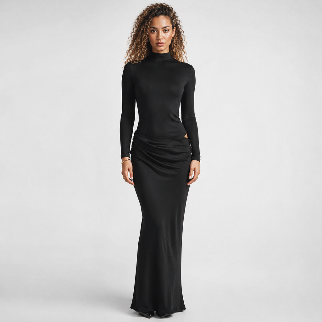 ARABELLA Long Sleeve Wedding Guest Maxi Dress