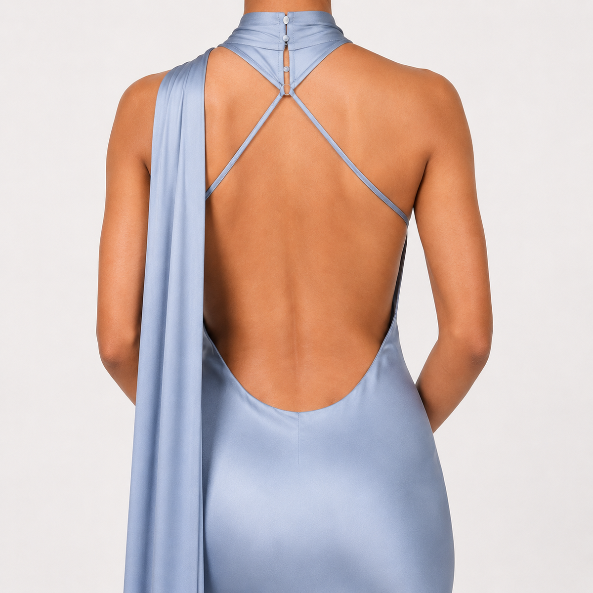 ASTORIA Backless Satin Maxi Dress