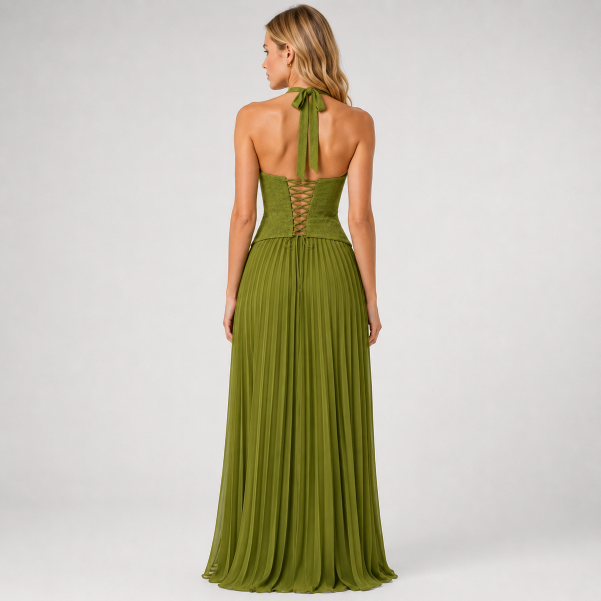 ASTRIELLE Corset Backless Maxi Dress