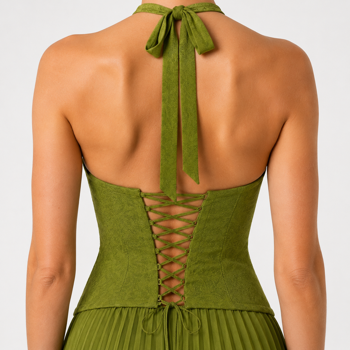 ASTRIELLE Corset Backless Maxi Dress