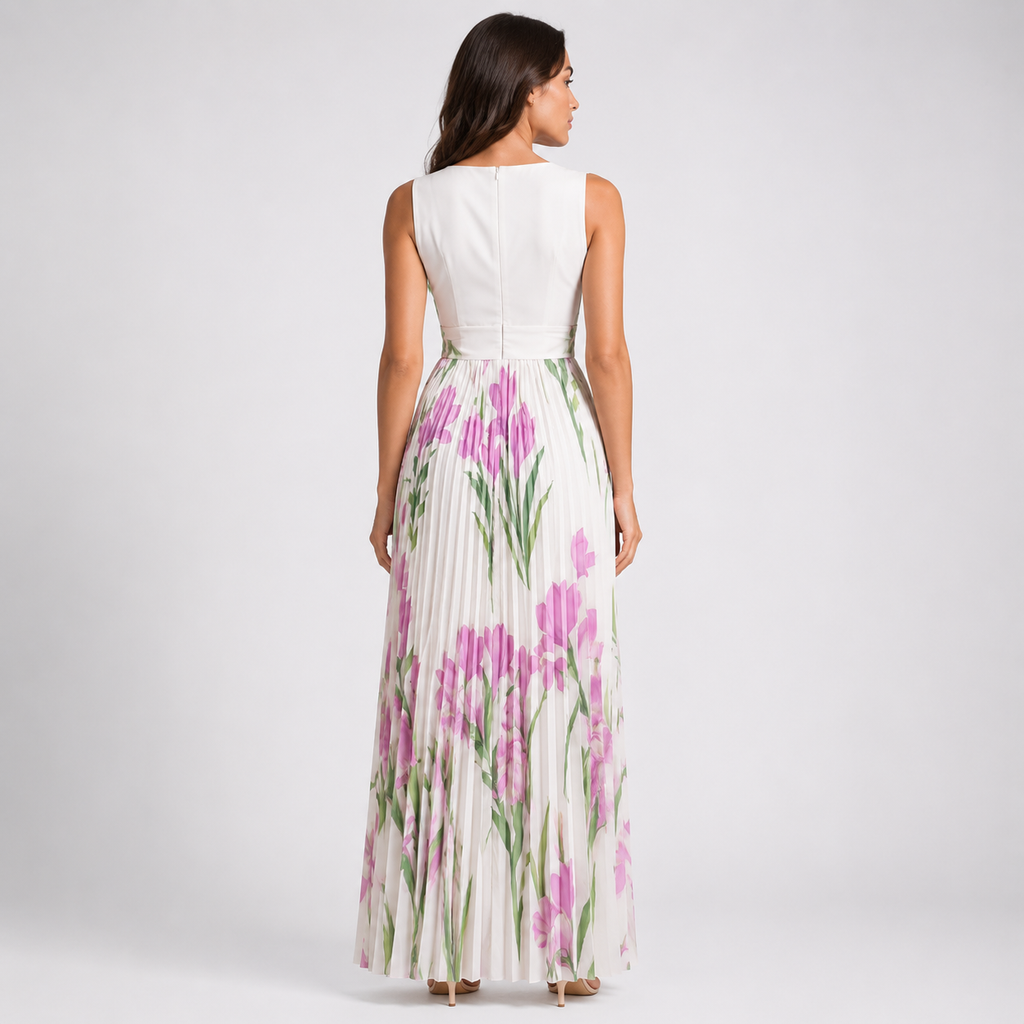 AURELIANE Square-Neck Fluid Maxi Dress