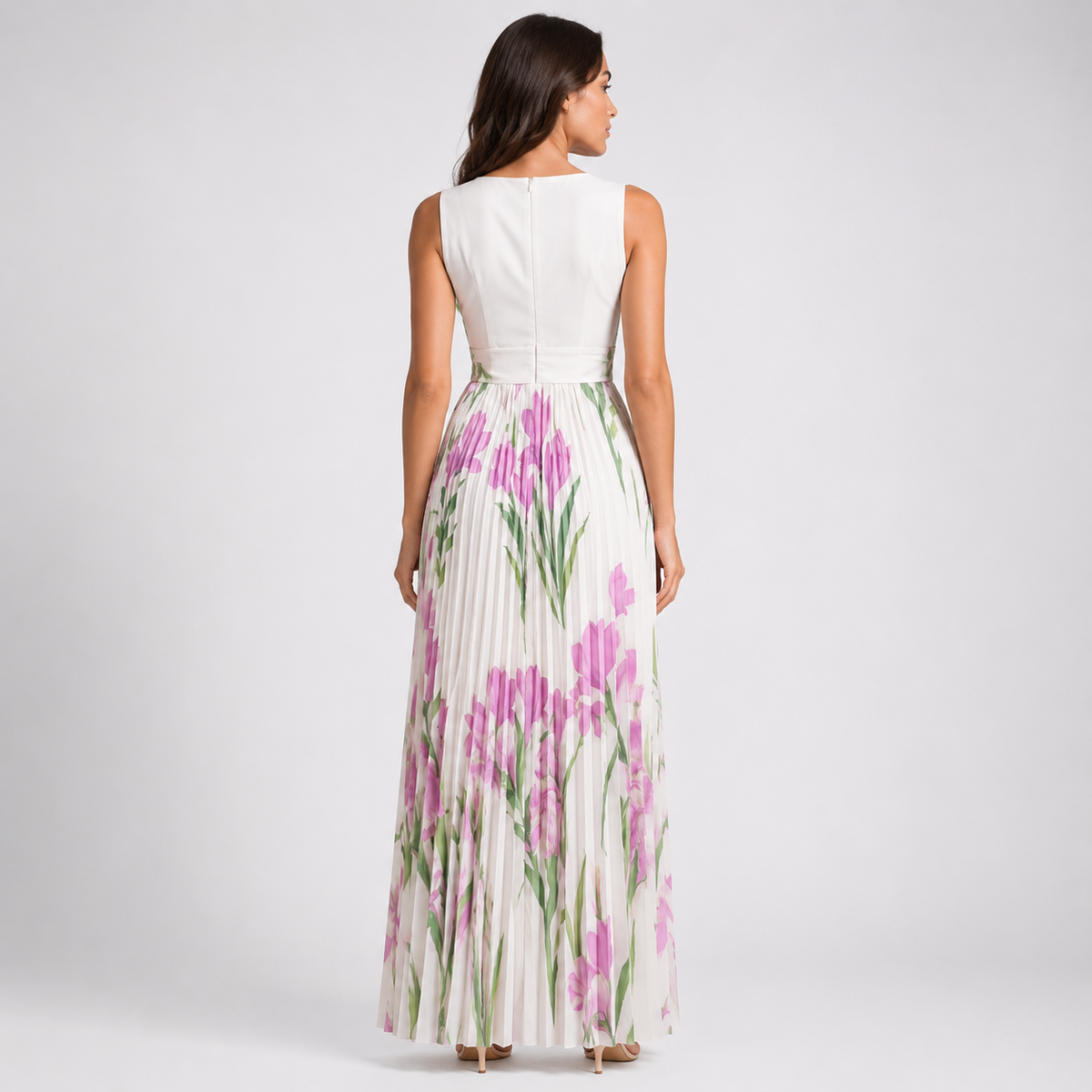 AURELIANE Square-Neck Fluid Maxi Dress