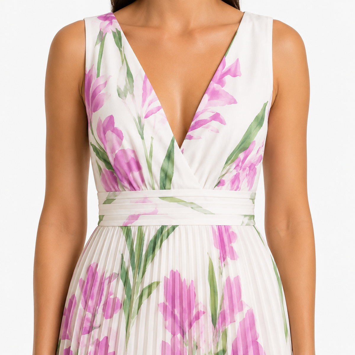 AURELIANE Square-Neck Fluid Maxi Dress