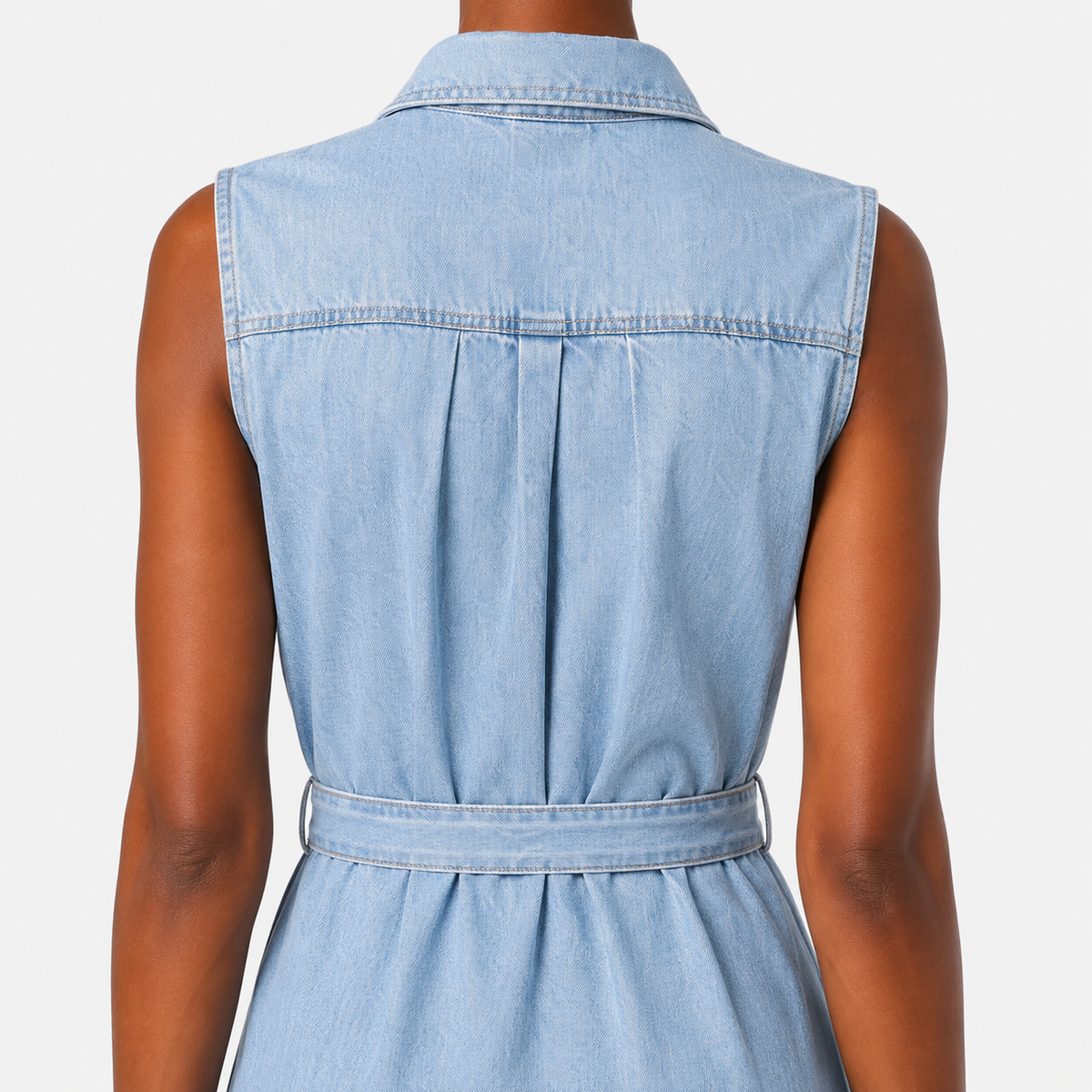 AURELIA Button-Front Denim Maxi Dress
