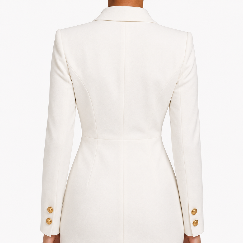 AURELIA Double-Breasted V-Neck Midi Dress