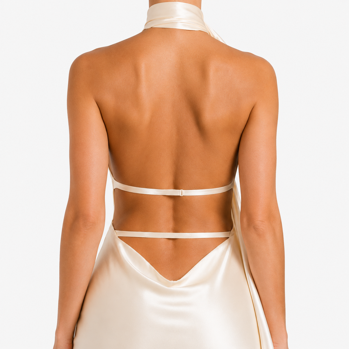 AURELINE Strapless Satin Mini Dress
