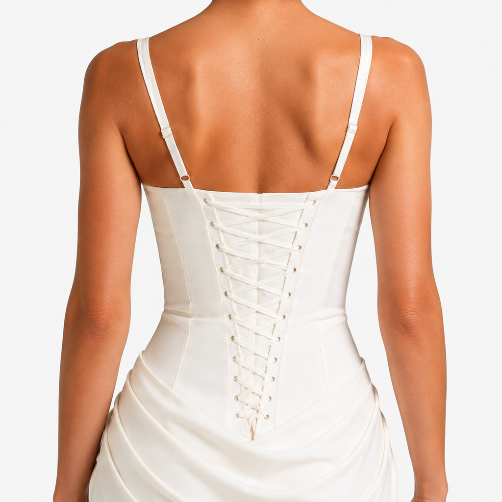 AURELIS Ruffle V-Neck Mini Dress