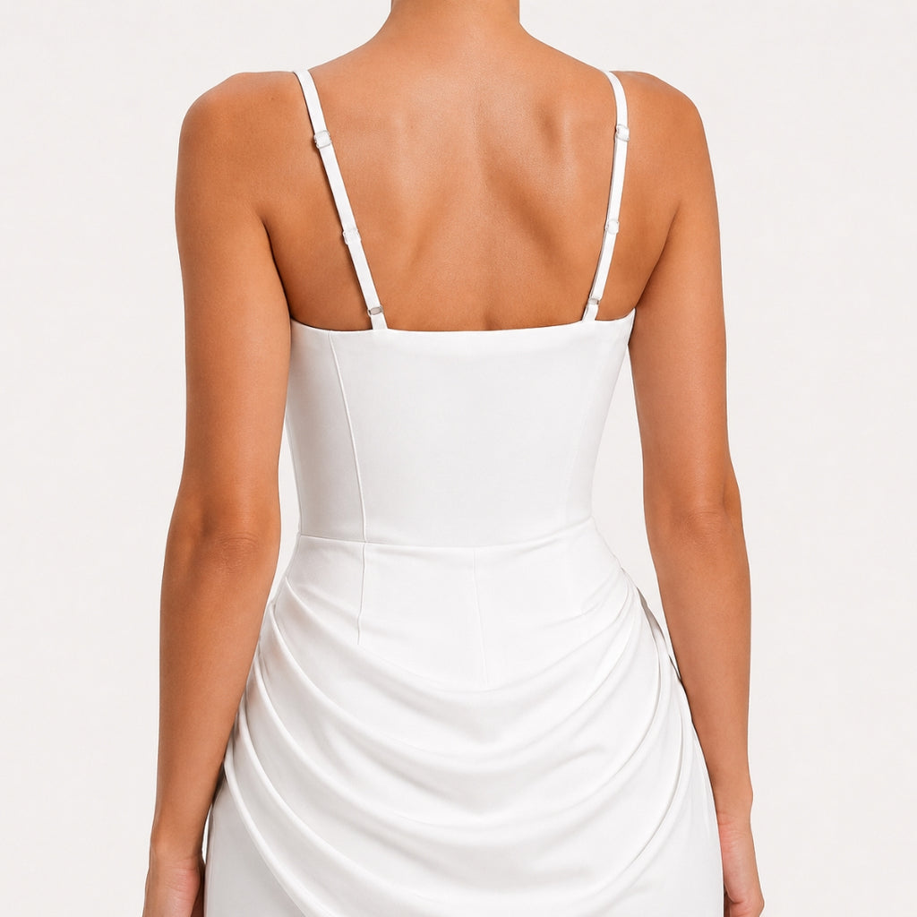 AURELIS Ruffle V-Neck Mini Dress
