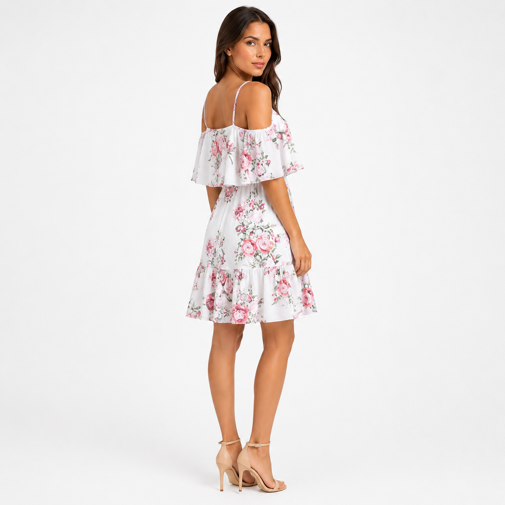 AVELINE Pleated Lightweight Knee-Length Dress