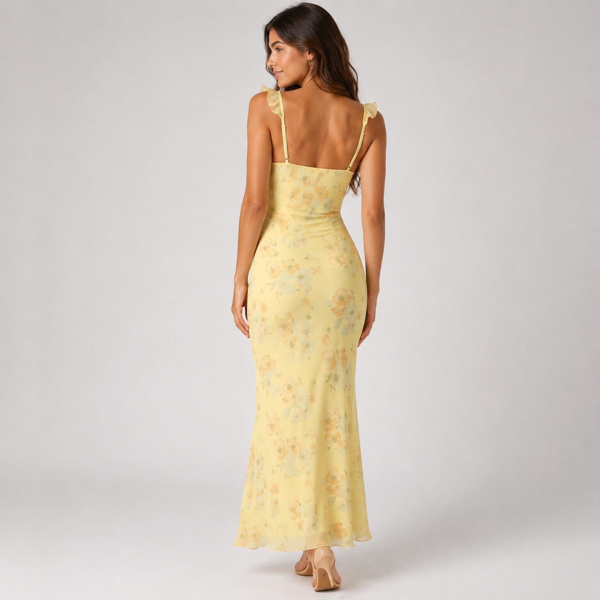 AVELINE Plunge Backless Maxi Dress