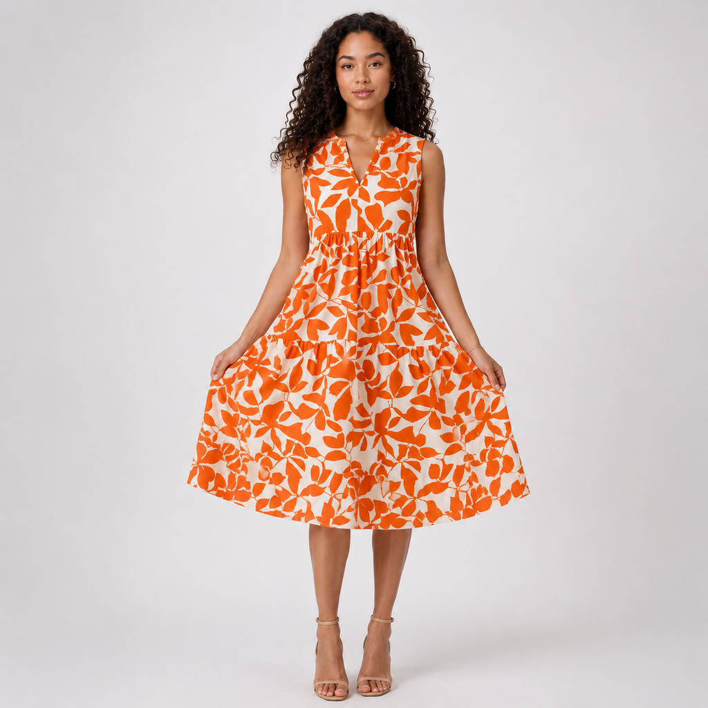 BELLADONNA Ruffle Fluid A-Line Dress