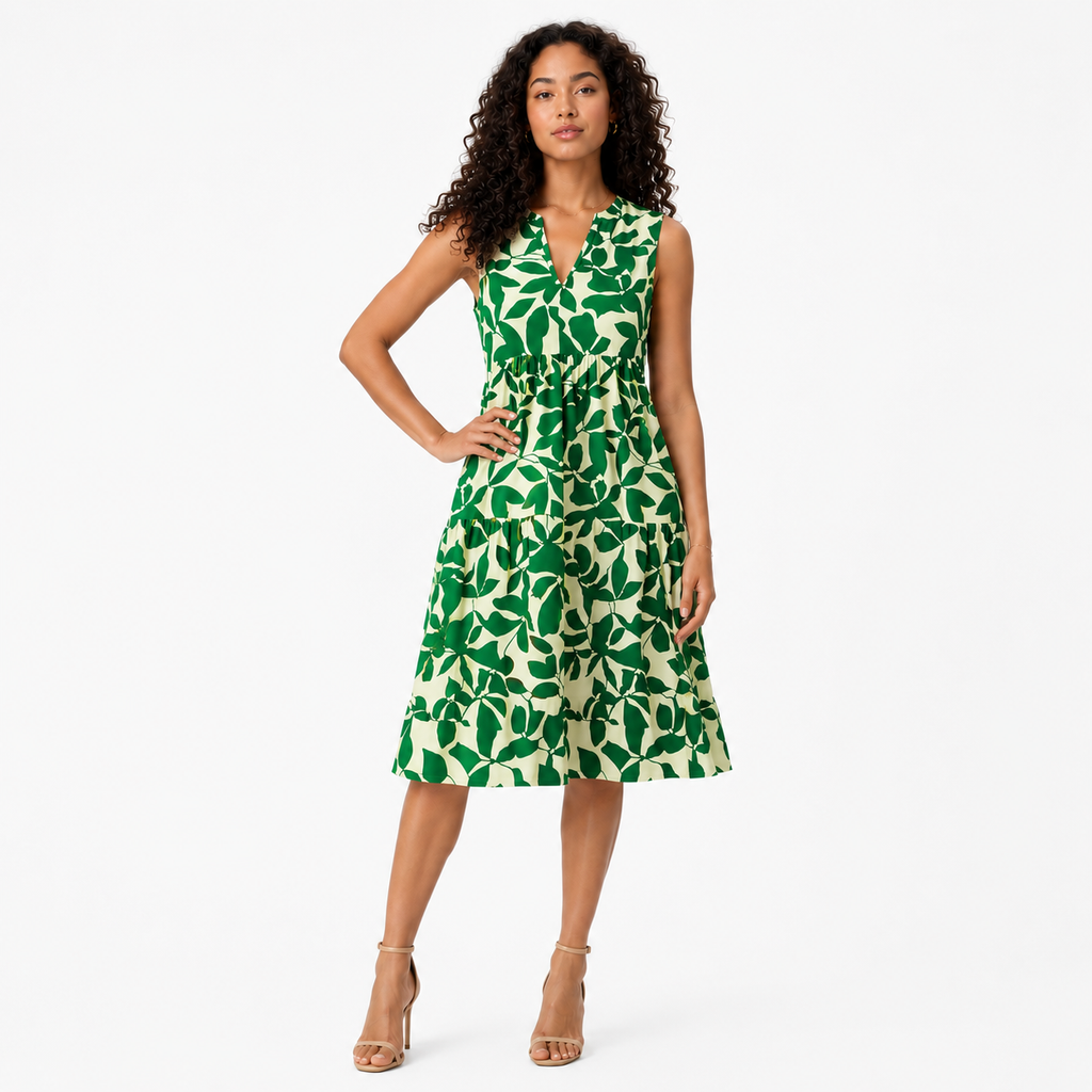 BELLADONNA Ruffle Fluid A-Line Dress