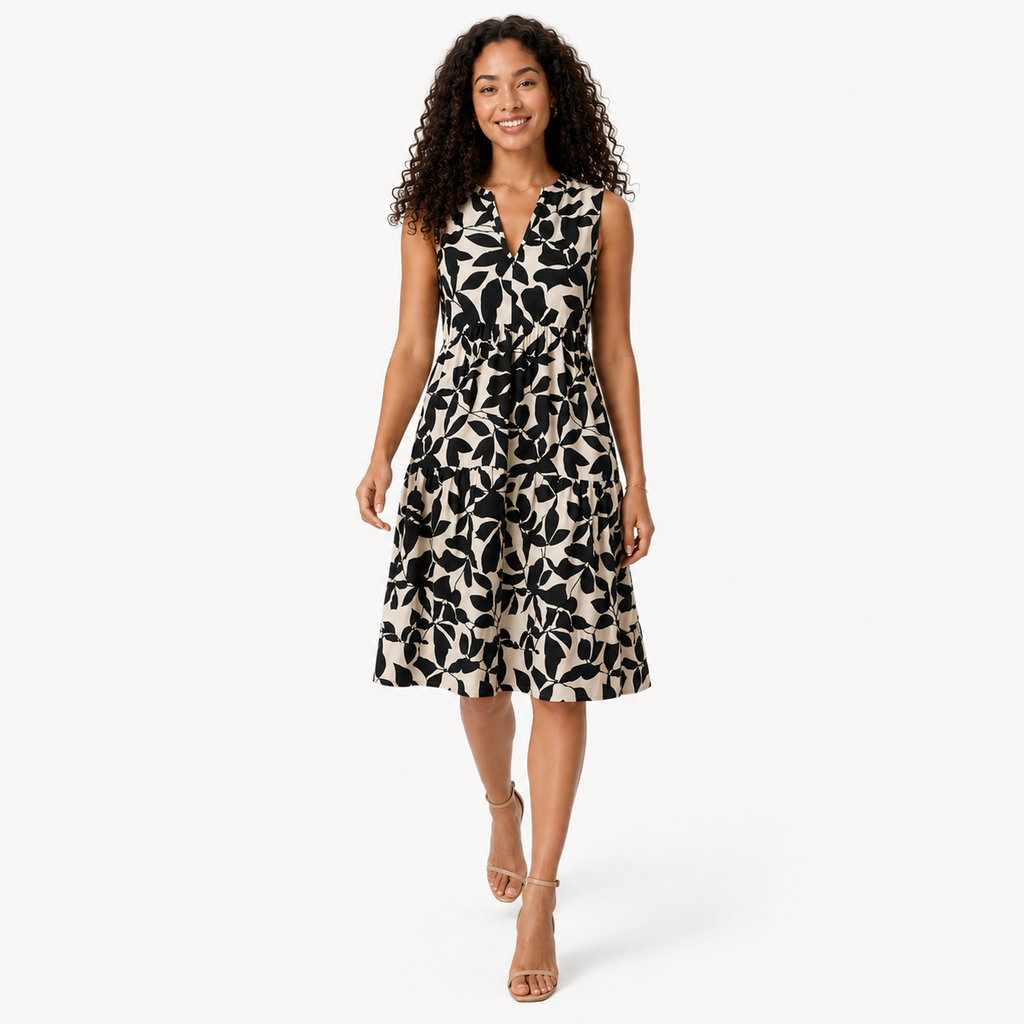 BELLADONNA Ruffle Fluid A-Line Dress
