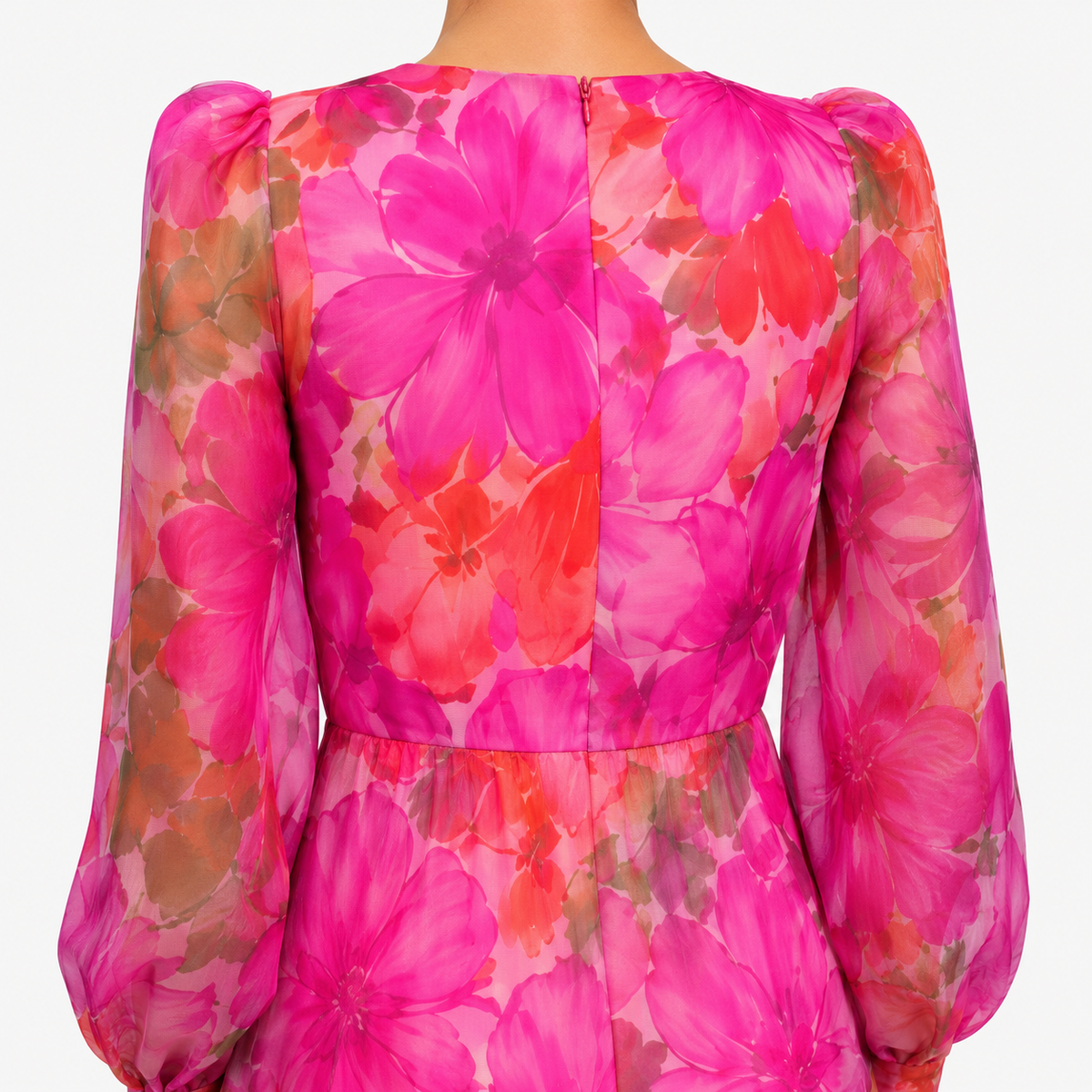 BLANCHE Puff Sleeve Midi Dress