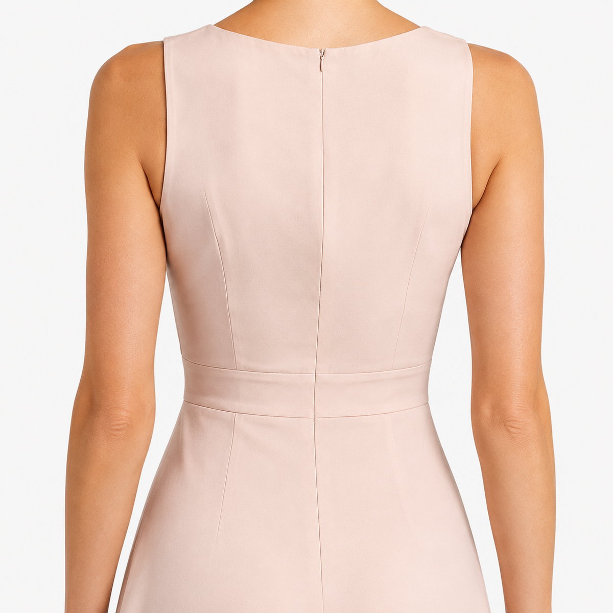 CAMILLE Asymmetrical Smooth Midi Dress