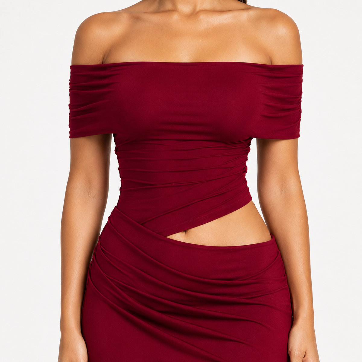 Women's Chic Backless Split Neck Stretch-Comfort Maxi Dress – Nivalho Studio
