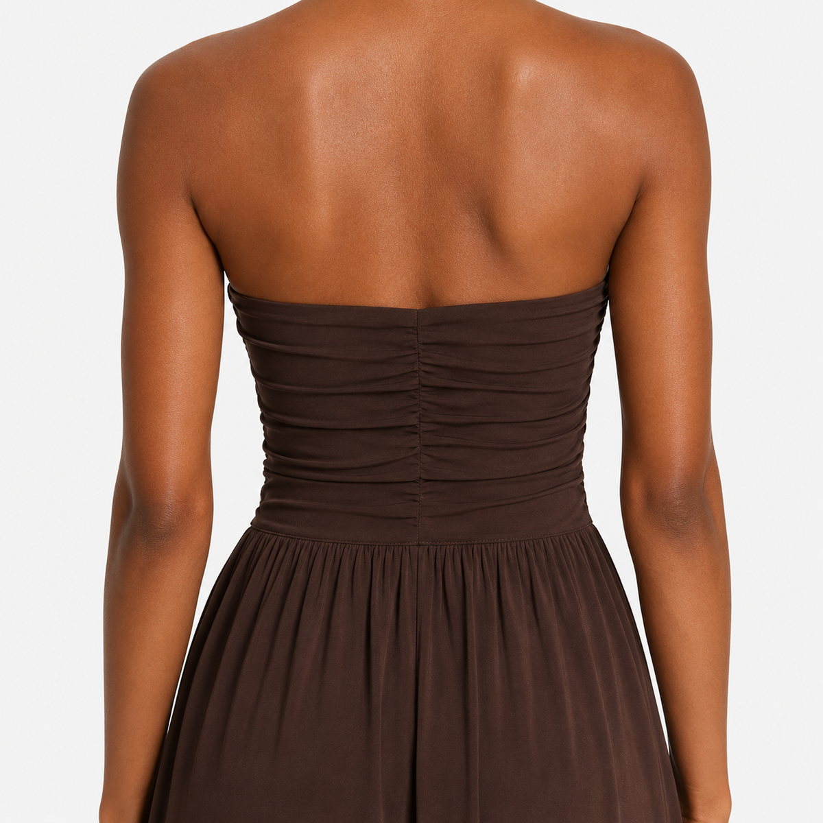CELESTE Pleated Strapless Maxi Dress