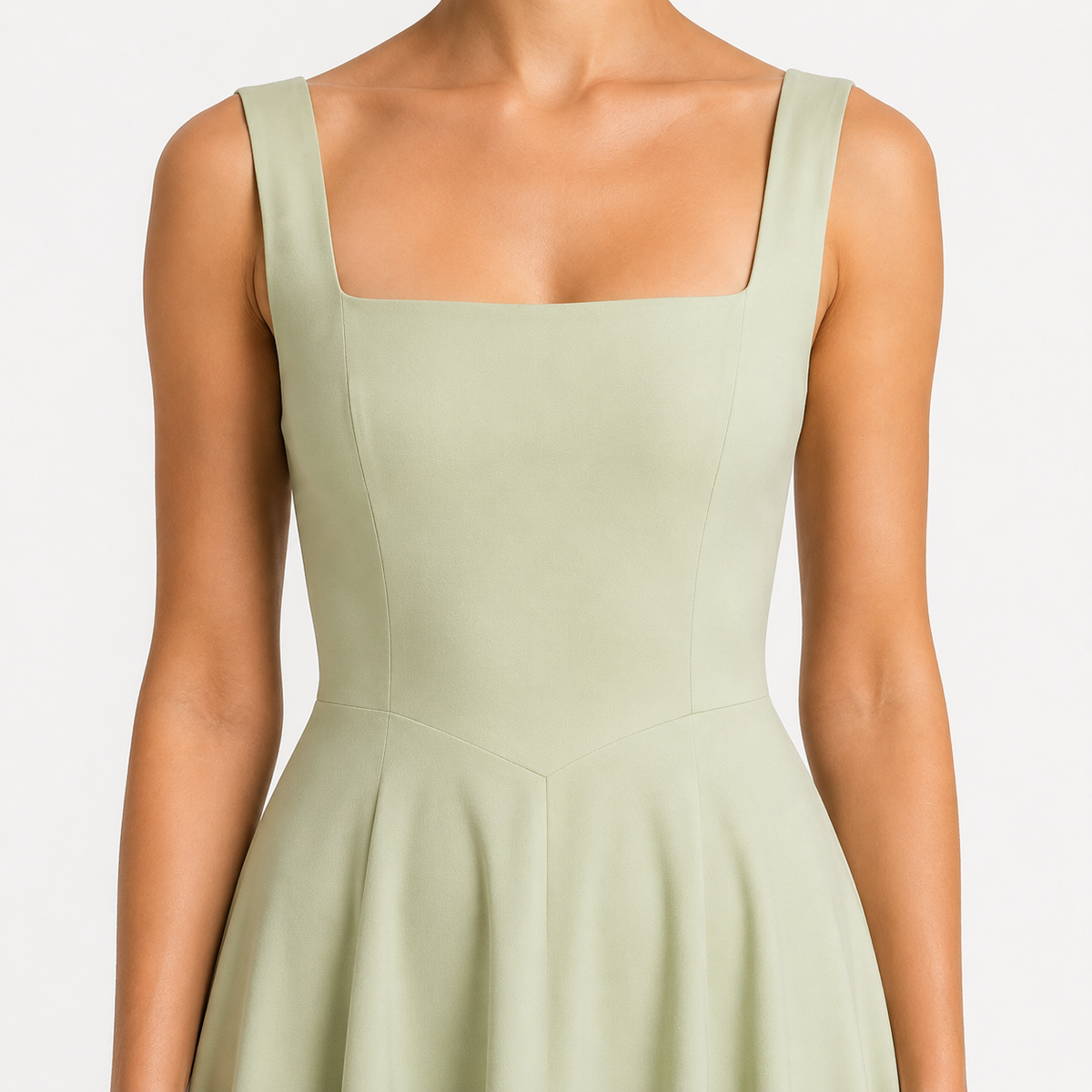 CELINE Backless Square-Neck Midi Dress