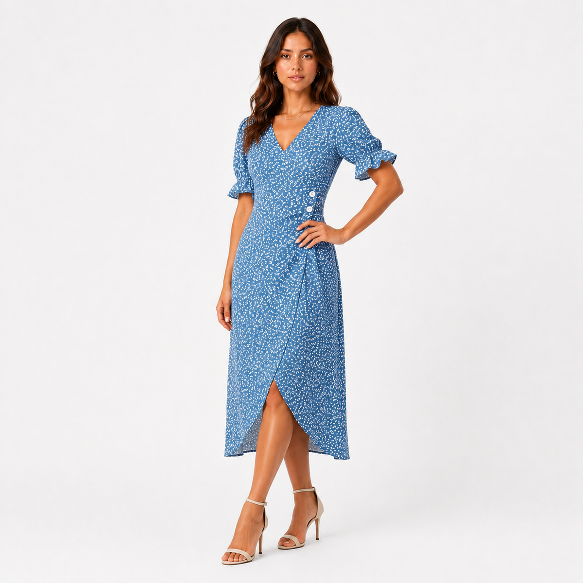 COLETTE Wrap Floral Midi Dress