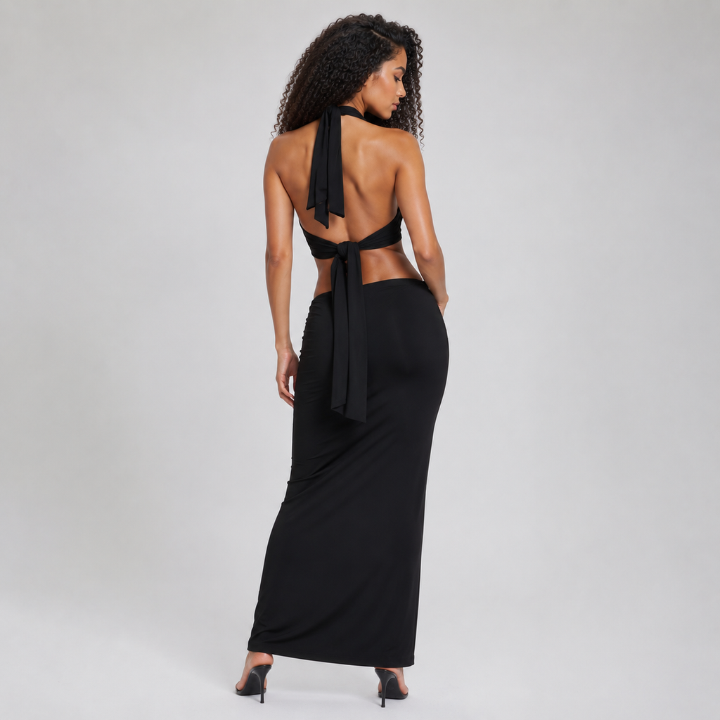CORDELIA Halter Maxi Dress