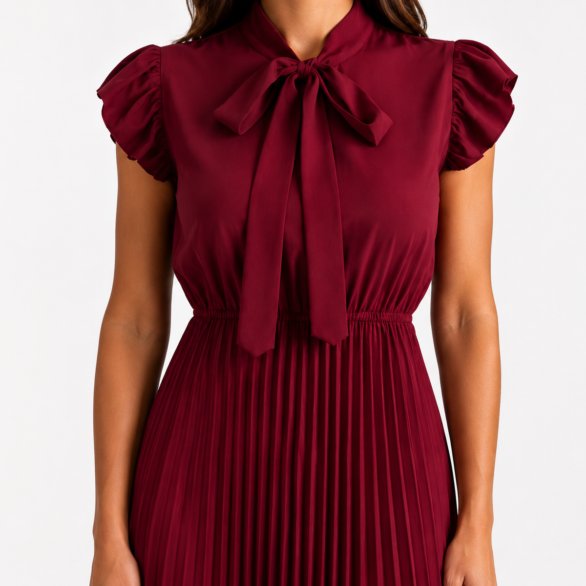 CRESSIDA Pleated Ruffle Mini Dress