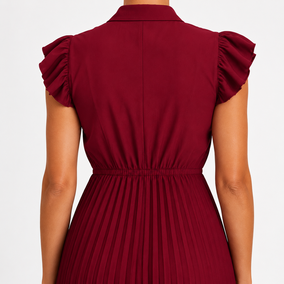 CRESSIDA Pleated Ruffle Mini Dress