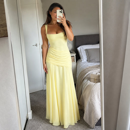 Customer wearing CRESSIDA Square-Neck Backless Maxi Dress