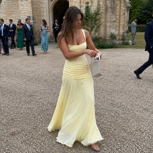 Customer wearing CRESSIDA Square-Neck Backless Maxi Dress