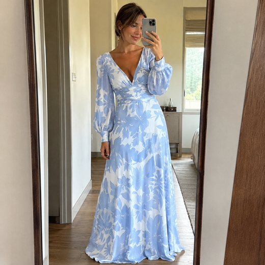 Customer wearing FELICIA Elegant Empire Maxi