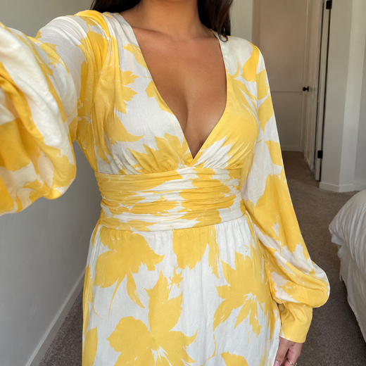 Customer wearing FELICIA Elegant Empire Maxi